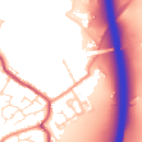 Daytime road noise heatmap for DE55 5SE