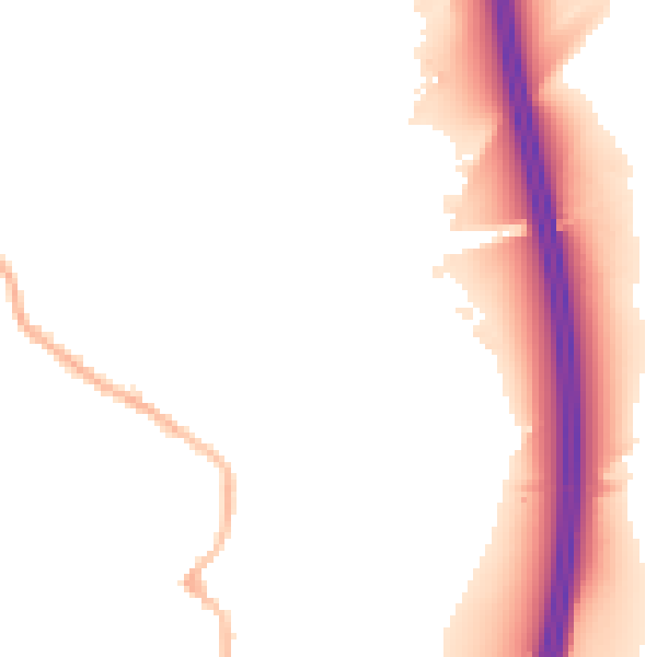 Night-time road noise heatmap for DE55 5SE