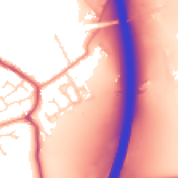 Daytime road noise heatmap for DE55 5SJ