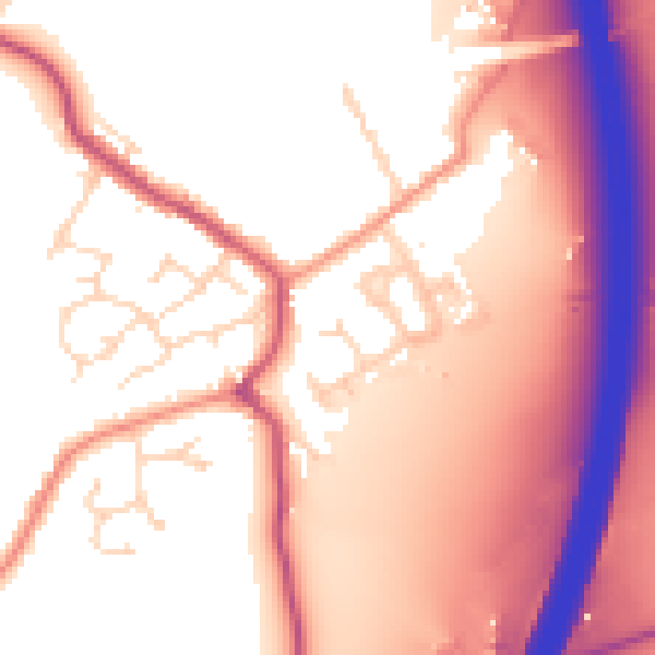 Daytime road noise heatmap for DE55 5SL