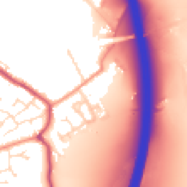 Daytime road noise heatmap for DE55 5SN