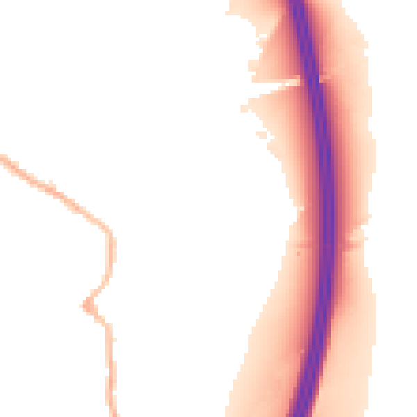 Night-time road noise heatmap for DE55 5SN