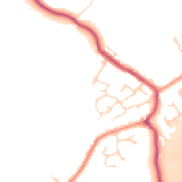 Daytime road noise heatmap for DE55 5TD