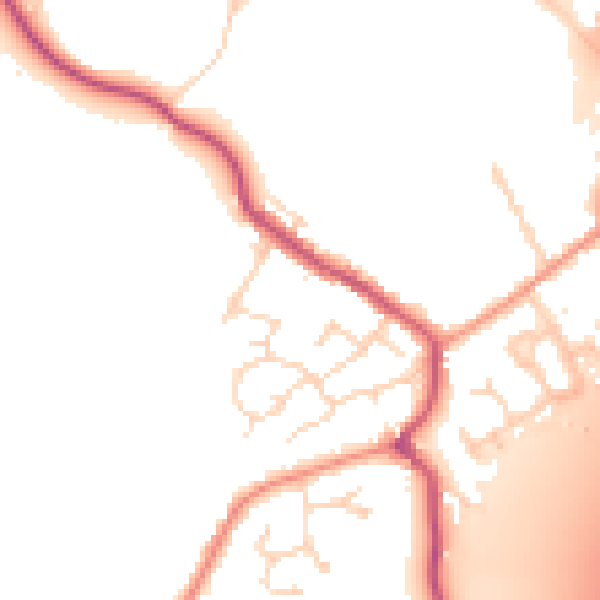 Daytime road noise heatmap for DE55 5TG