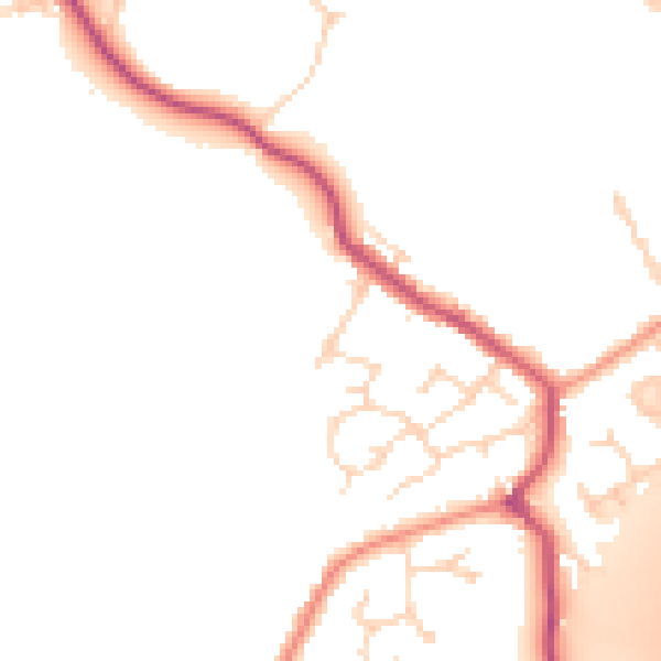 Daytime road noise heatmap for DE55 5TH
