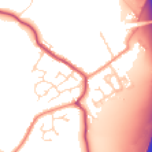 Daytime road noise heatmap for DE55 5TJ