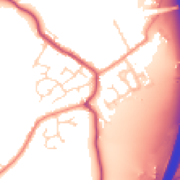 Daytime road noise heatmap for DE55 5TL