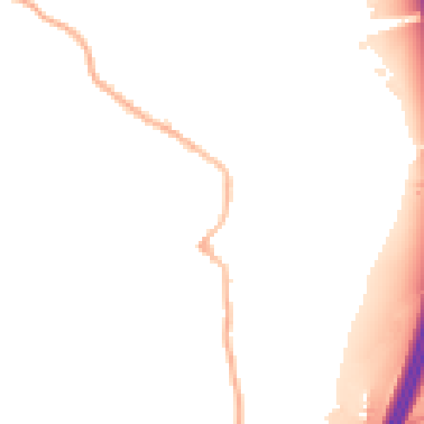 Night-time road noise heatmap for DE55 5TL