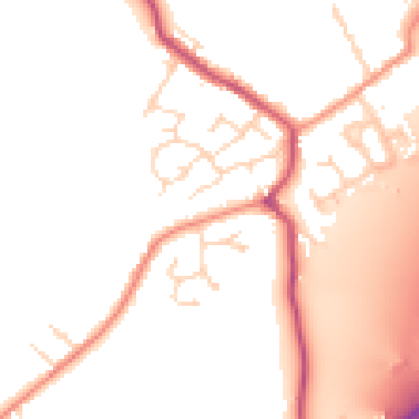 Daytime road noise heatmap for DE55 5TP