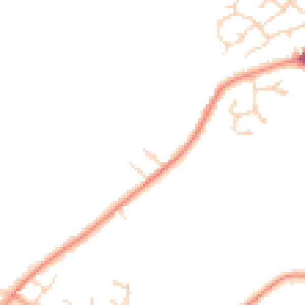 Daytime road noise heatmap for DE55 5TS