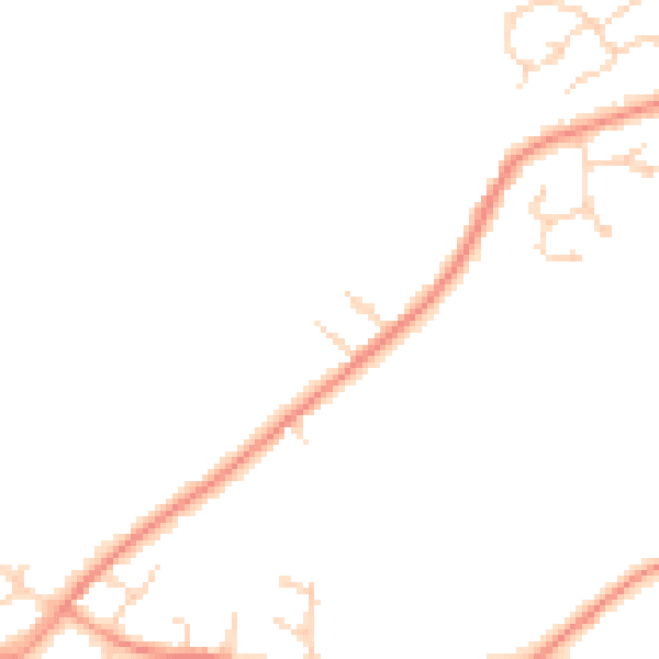 Daytime road noise heatmap for DE55 5TT