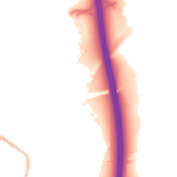 Night-time road noise heatmap for DE55 5TZ