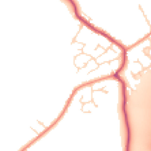 Daytime road noise heatmap for DE55 5UD