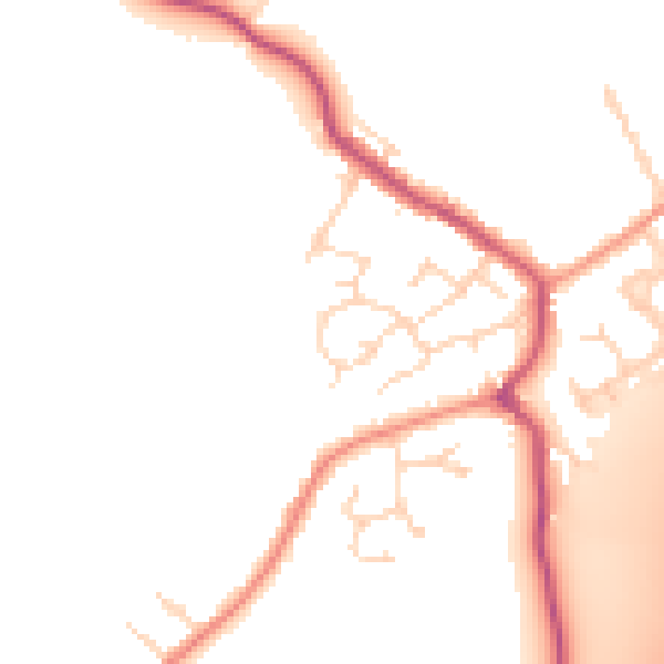 Daytime road noise heatmap for DE55 5UF