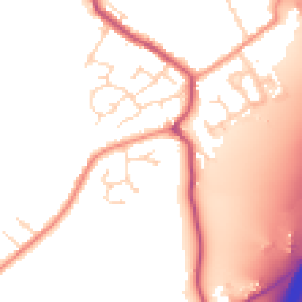 Daytime road noise heatmap for DE55 5UG