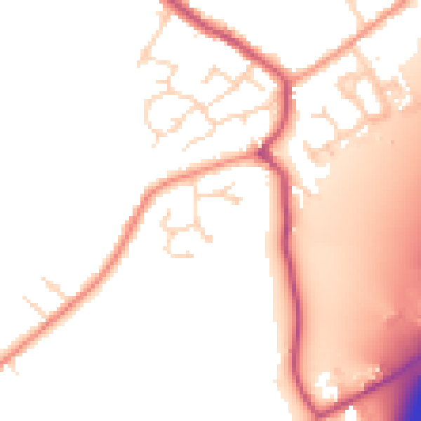 Daytime road noise heatmap for DE55 5UH