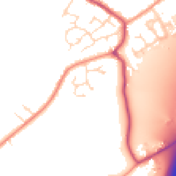 Daytime road noise heatmap for DE55 5UN