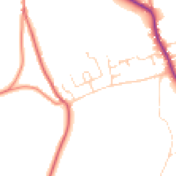 Daytime road noise heatmap for DE55 6AB