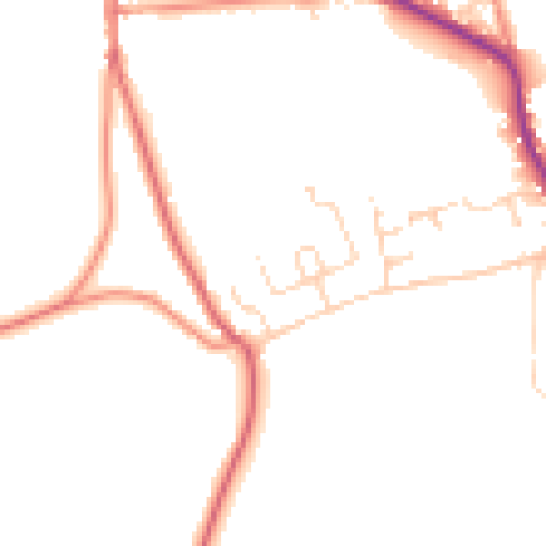 Daytime road noise heatmap for DE55 6AF