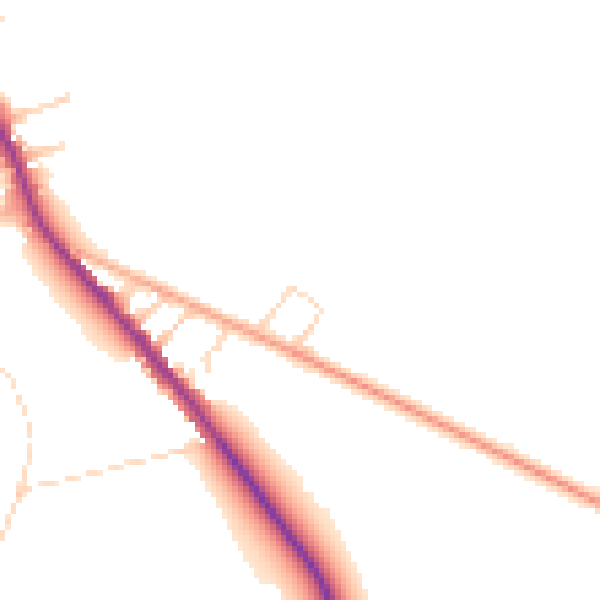 Daytime road noise heatmap for DE55 6AY