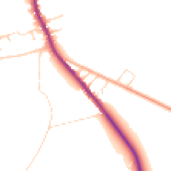 Daytime road noise heatmap for DE55 6BA