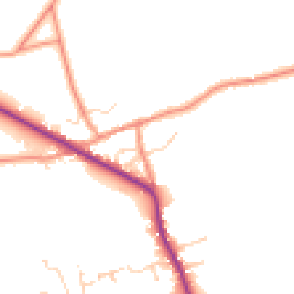 Daytime road noise heatmap for DE55 6BL