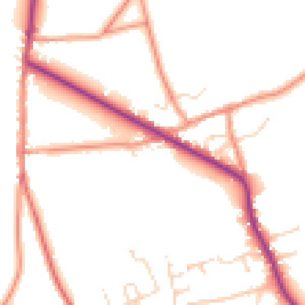Daytime road noise heatmap for DE55 6BP