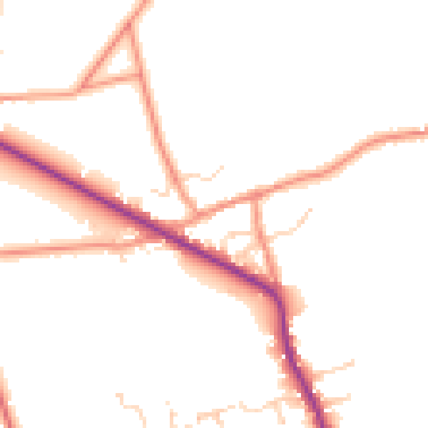 Daytime road noise heatmap for DE55 6BR