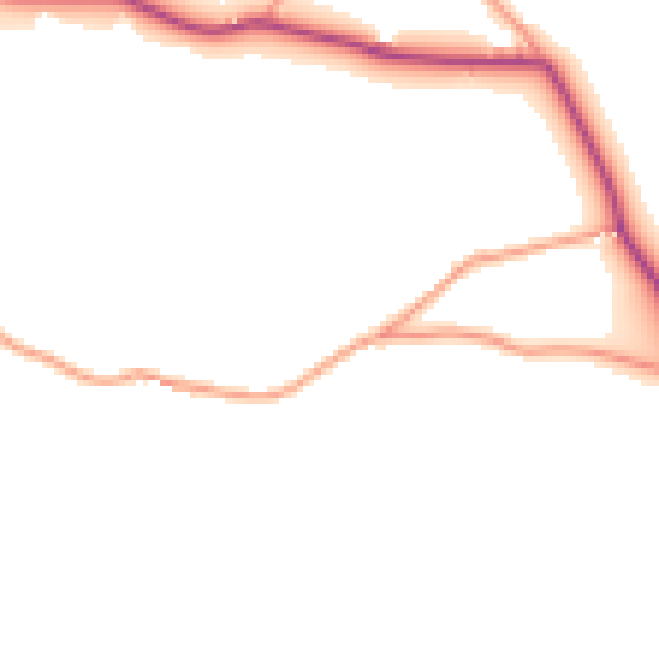Daytime road noise heatmap for DE55 6DA