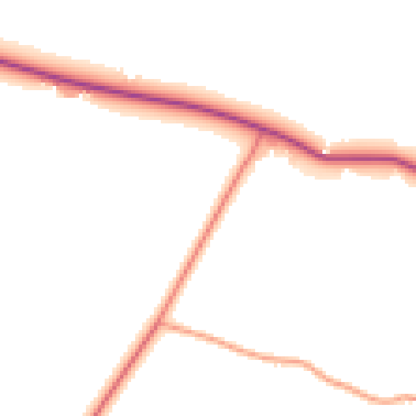 Daytime road noise heatmap for DE55 6DB