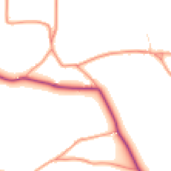 Daytime road noise heatmap for DE55 6DD