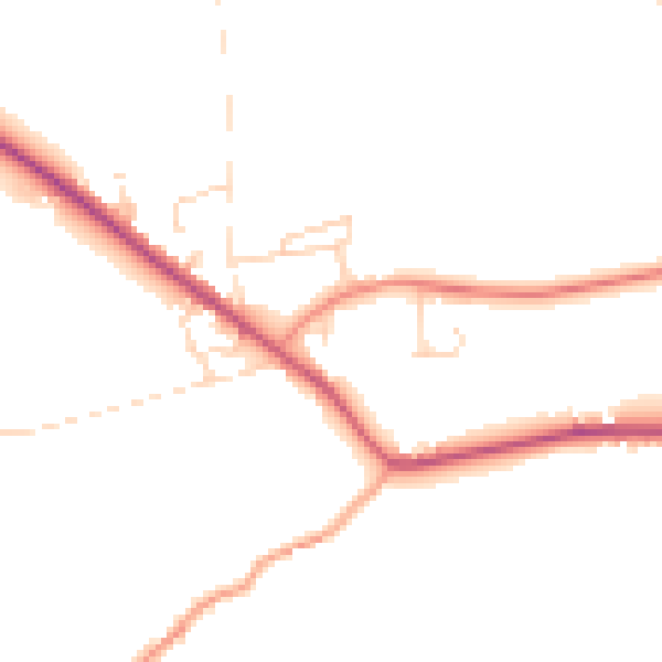 Daytime road noise heatmap for DE55 6EB