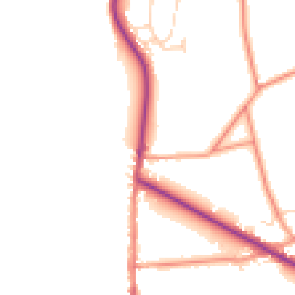 Daytime road noise heatmap for DE55 6EF