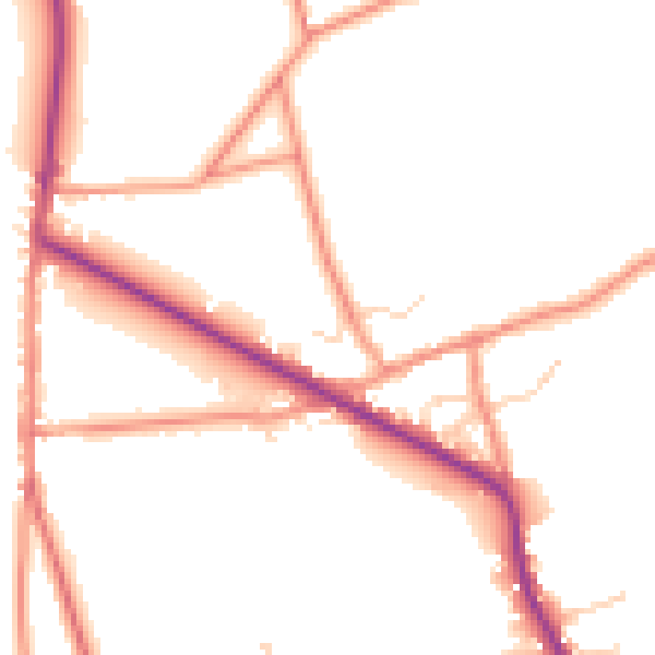 Daytime road noise heatmap for DE55 6EP