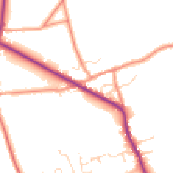 Daytime road noise heatmap for DE55 6FS