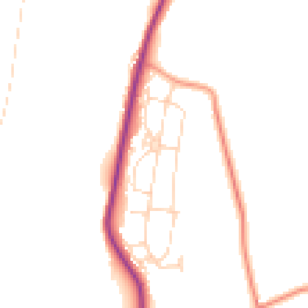 Daytime road noise heatmap for DE55 6FY