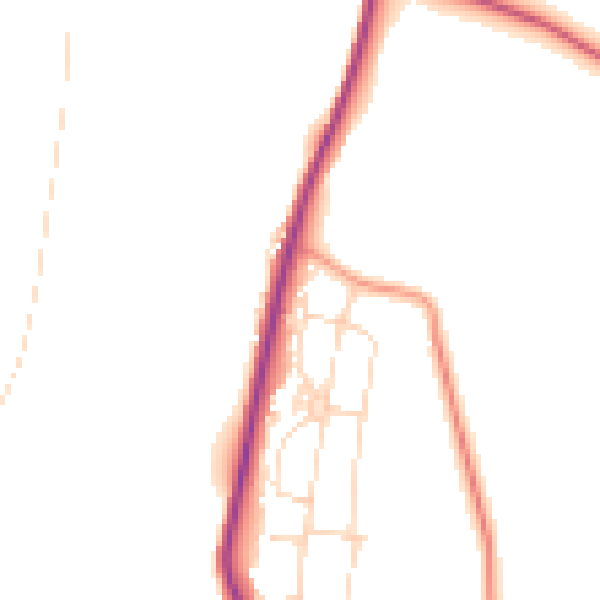 Daytime road noise heatmap for DE55 6FZ