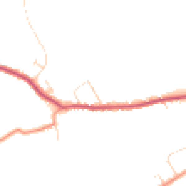 Daytime road noise heatmap for DE55 6GR