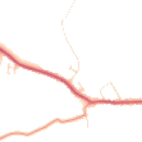 Daytime road noise heatmap for DE55 6GZ