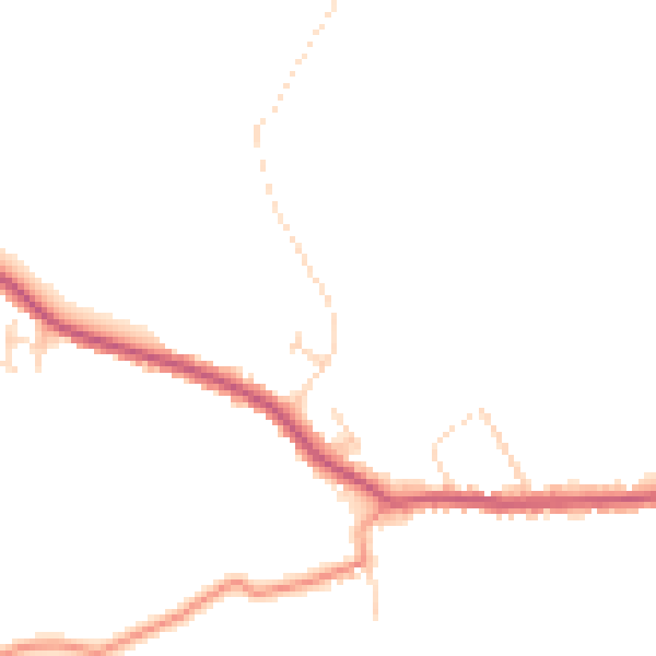 Daytime road noise heatmap for DE55 6HA