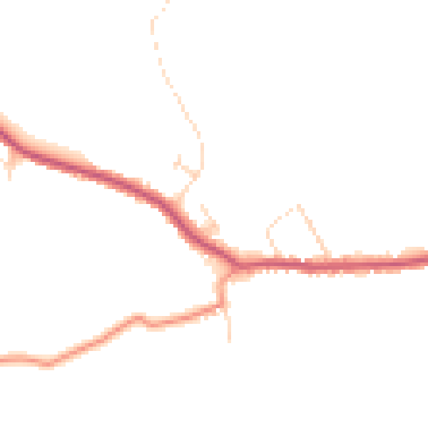 Daytime road noise heatmap for DE55 6HE
