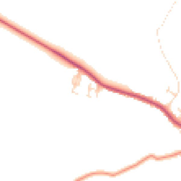 Daytime road noise heatmap for DE55 6HF