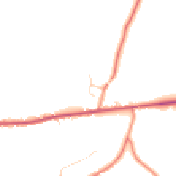 Daytime road noise heatmap for DE55 6HR