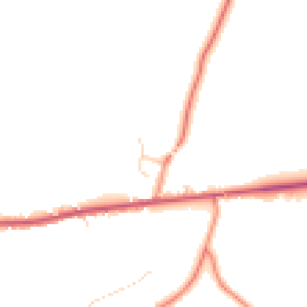 Daytime road noise heatmap for DE55 6HS