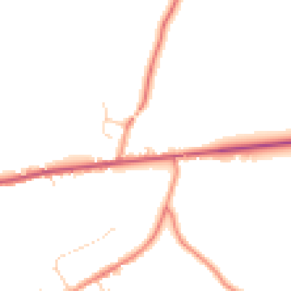 Daytime road noise heatmap for DE55 6HT