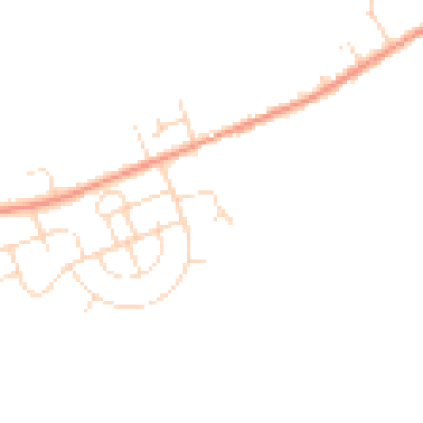 Daytime road noise heatmap for DE55 6HX