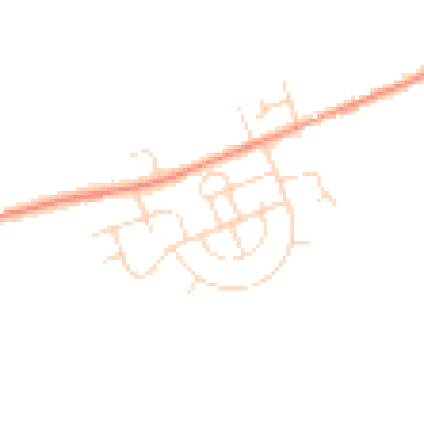Daytime road noise heatmap for DE55 6JD