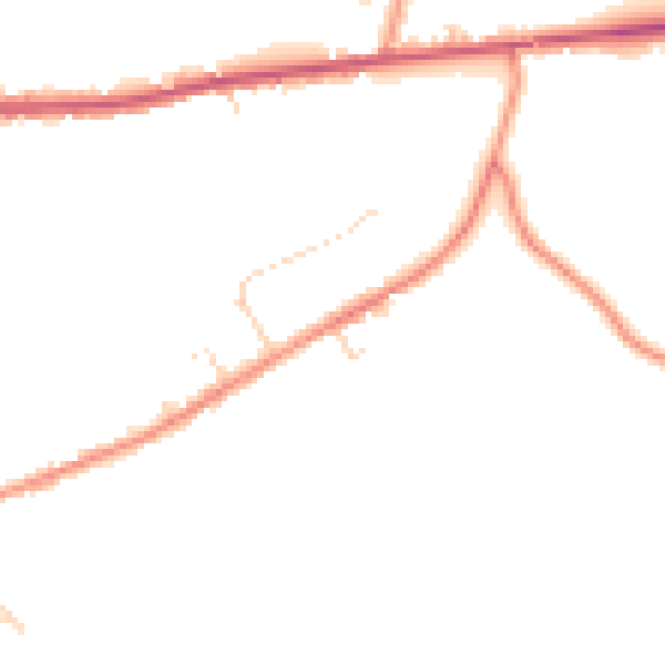 Daytime road noise heatmap for DE55 6JT