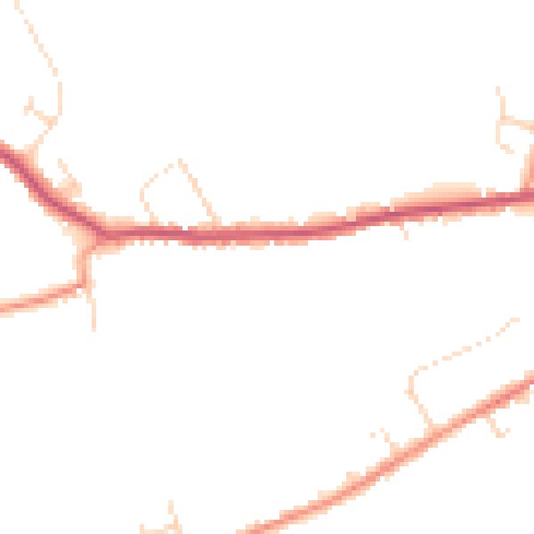 Daytime road noise heatmap for DE55 6NH