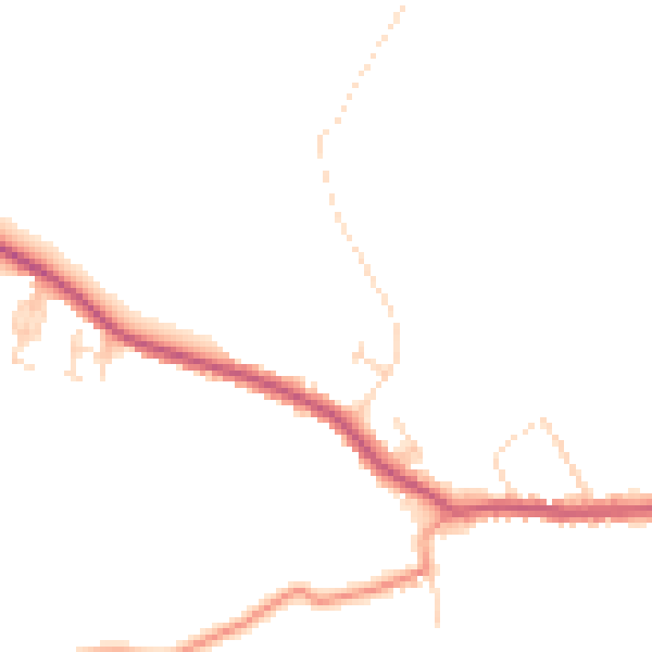 Daytime road noise heatmap for DE55 6NL